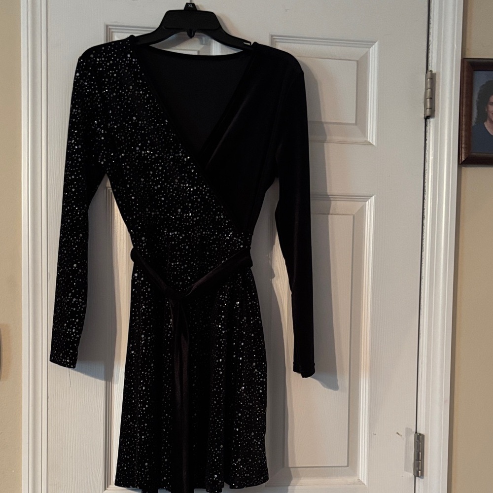 SHEIN Black Dress with Silver Sparkle